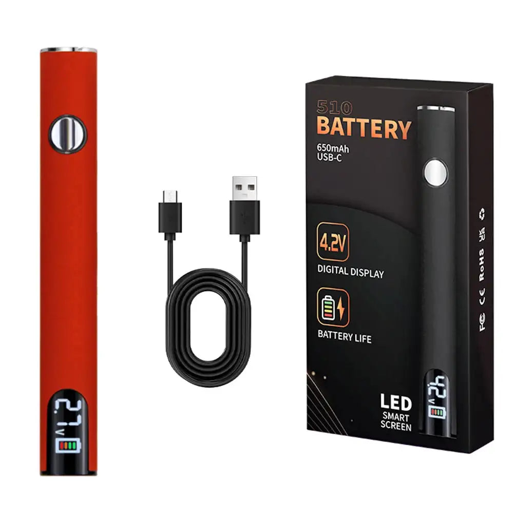 650mAh 510 Thread Pen Soldering Kit Adjustable Voltage Red