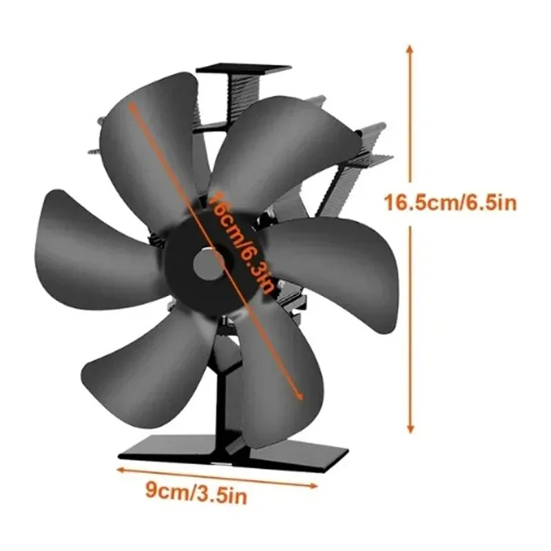 6 Blades Stove Fan &ndash; Heat Powered Quiet Performance Stove Fan