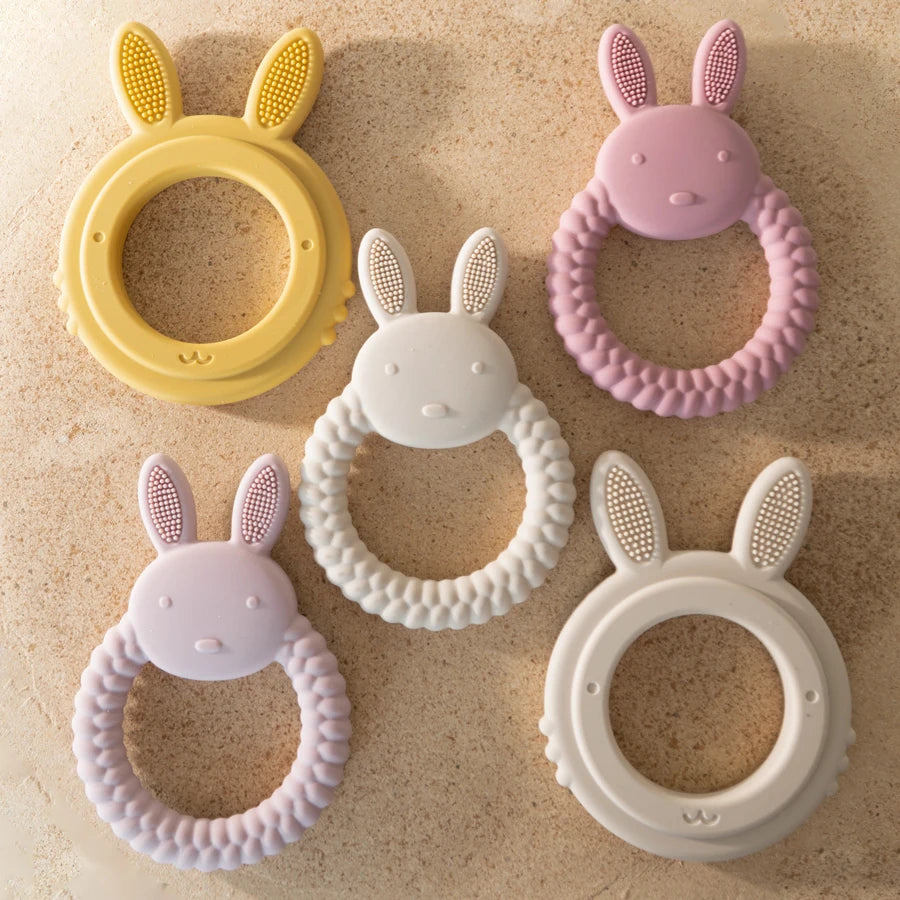 Muslin Life BPA-Free Silicone Baby Teether - Cute Cartoon Rabbit Design
