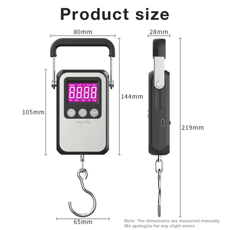 JUANJUAN Hanging Scale &ndash; 60kg Capacity LCD Display