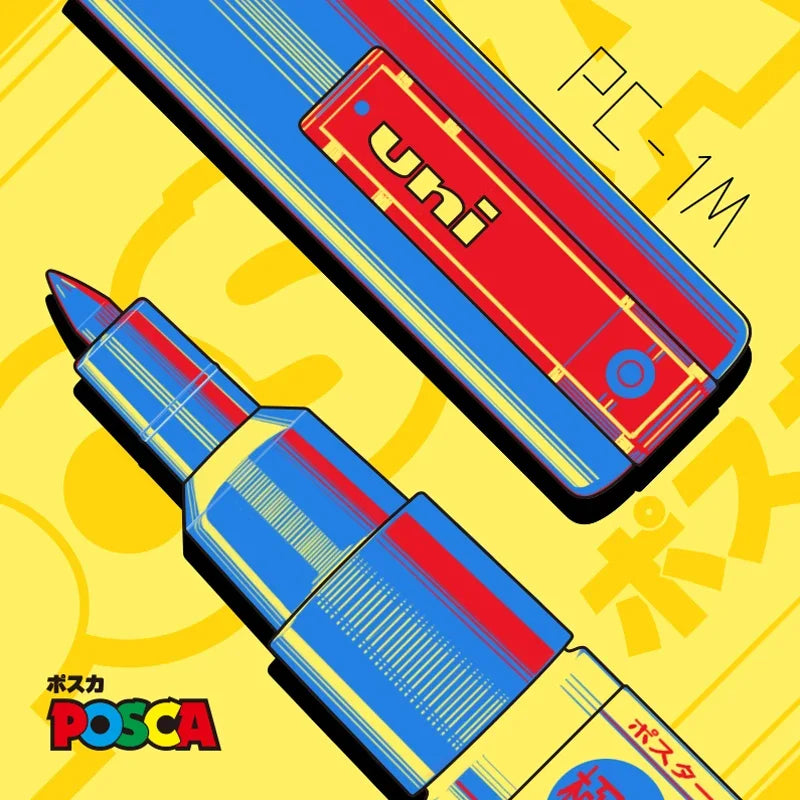 🟠 1 Uni Ball POSCA PC-1M İşaretçi Pen Pop Poster Kalemi/Grafiti Reklam 0.7mm Sanat Kırtasiye Çok Renkli İsteğe Bağlı Sanat Malzemeleri
