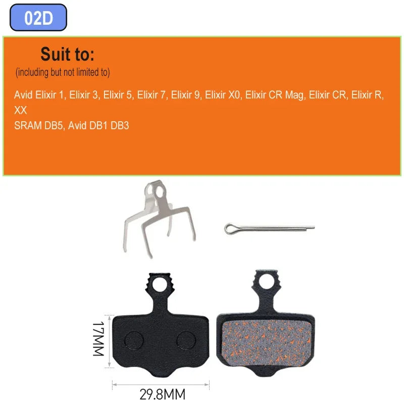 MTB Hydraulic Disc Brake Pads Semi-Metallic 4pcs &ndash; Durable 2pair 02D