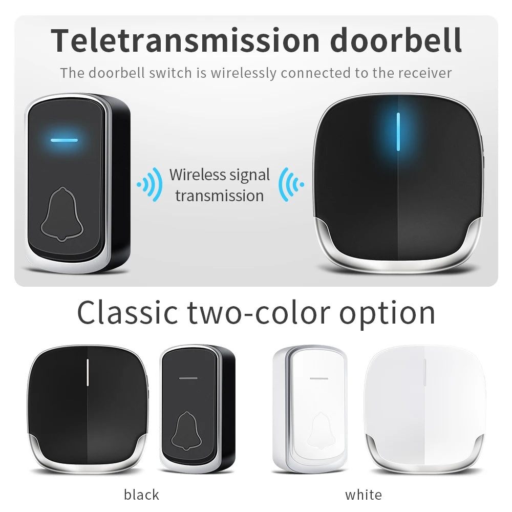 Wireless Doorbell Self Powered &ndash; Weatherproof Outdoor Use