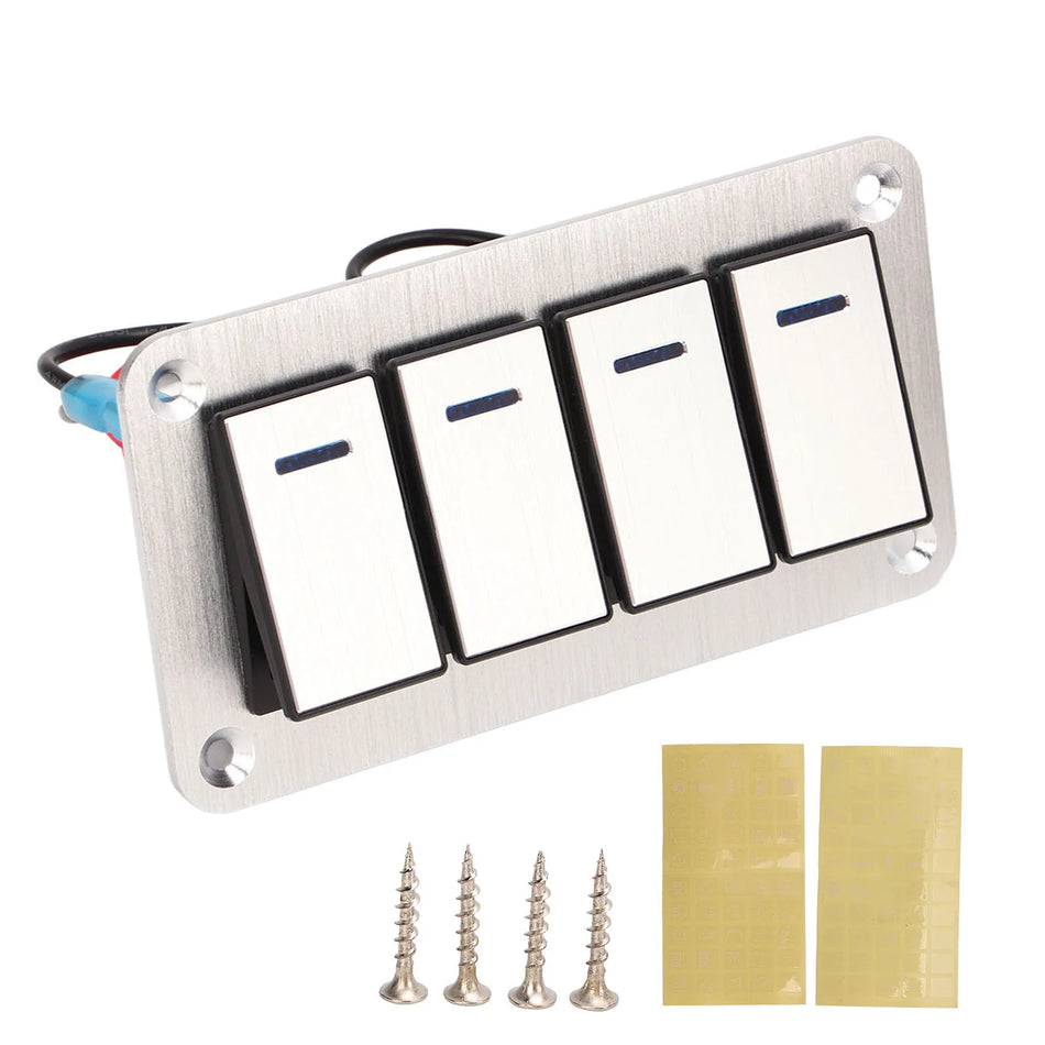 Panou de comutare auto din aliaj de aluminiu cu 4 ganguri, control central pentru iaht