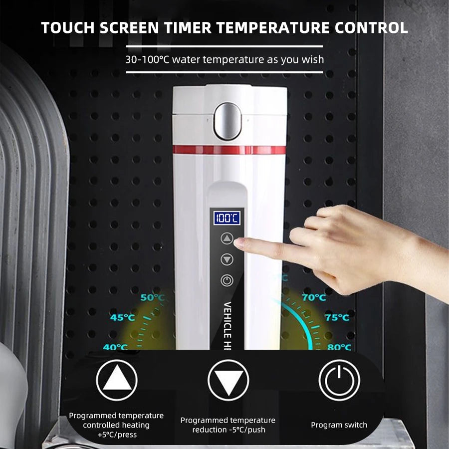 ACCEO 12V/24V Car Heating Cup 450ML &ndash; Digital Display