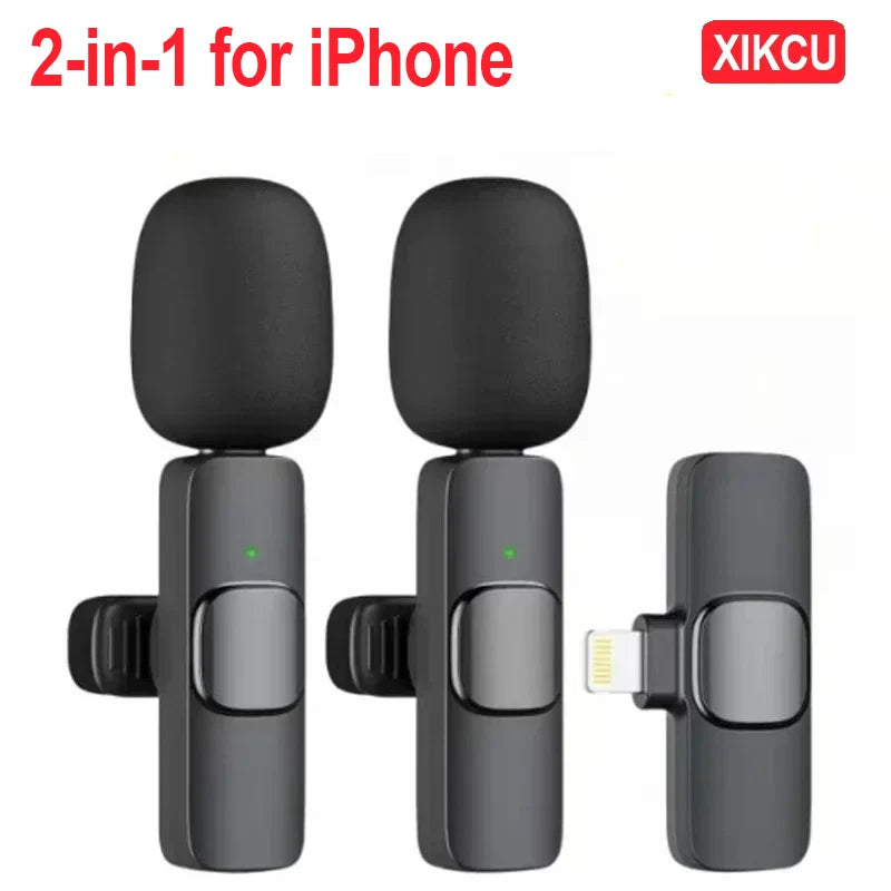 XIKCU Wireless Lavalier Microphone 2-in-1 for iPhone