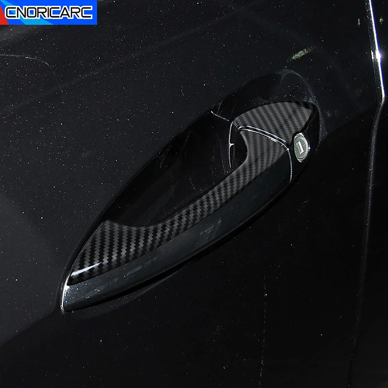 Carbon Fiber Car Door Pull Handle Covers for Mercedes Benz C, E, GLK, ML, CLA Classes (W166, W117, X204, W204) - Exterior Styling Accessories