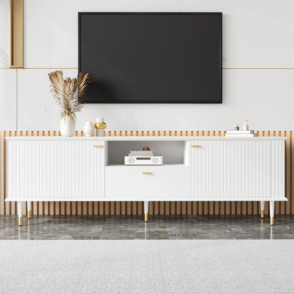 Mueble de TV Compartimentos Cajones Bisagras de Cierre Suave Lacadas