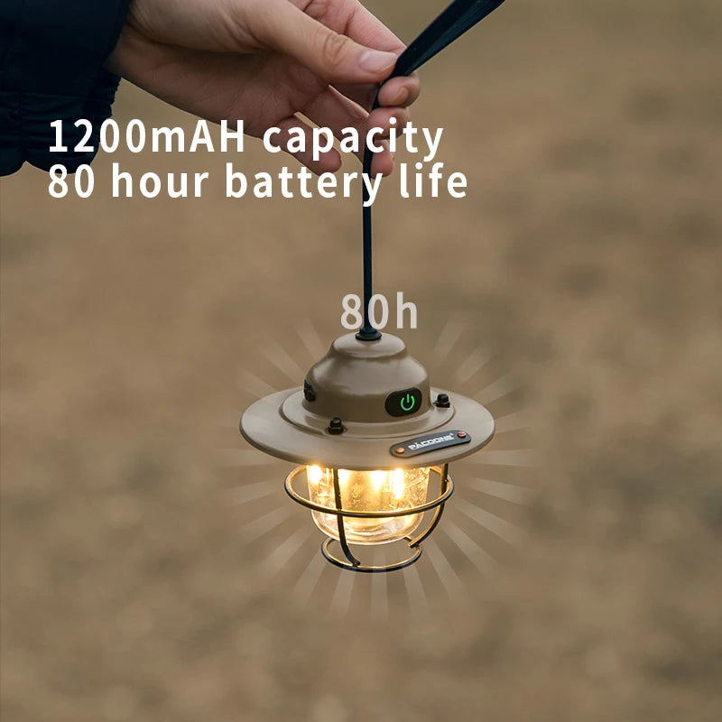 PACOONE Retro Portable Camping Lantern &ndash; IPX4 Waterproof Design