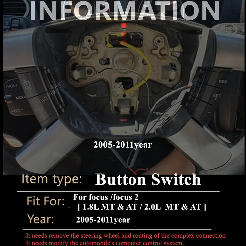 Cruise Control Switch Multifunction Steering Wheel Button For Ford Focus 2 2005-2007 2008 2009 2010 2011 by InterCyprus Trading Ltd