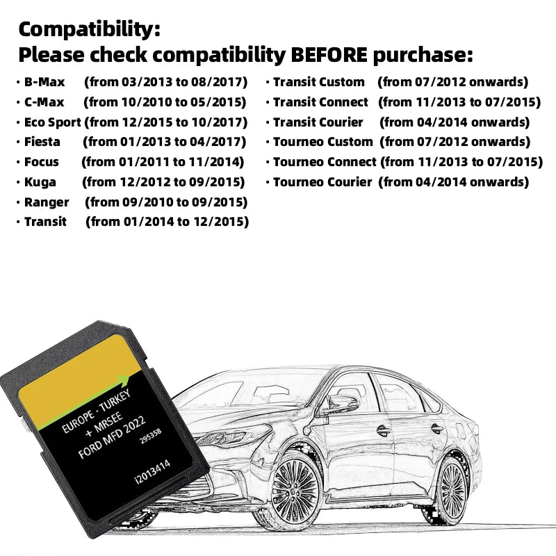 MFD 2022 For Ford Focus 2011-2014 Europe &ndash; 8GB Map Card