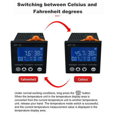 HT-12 LCD Egg Incubator Controller &ndash; Thermostat Hygrostat