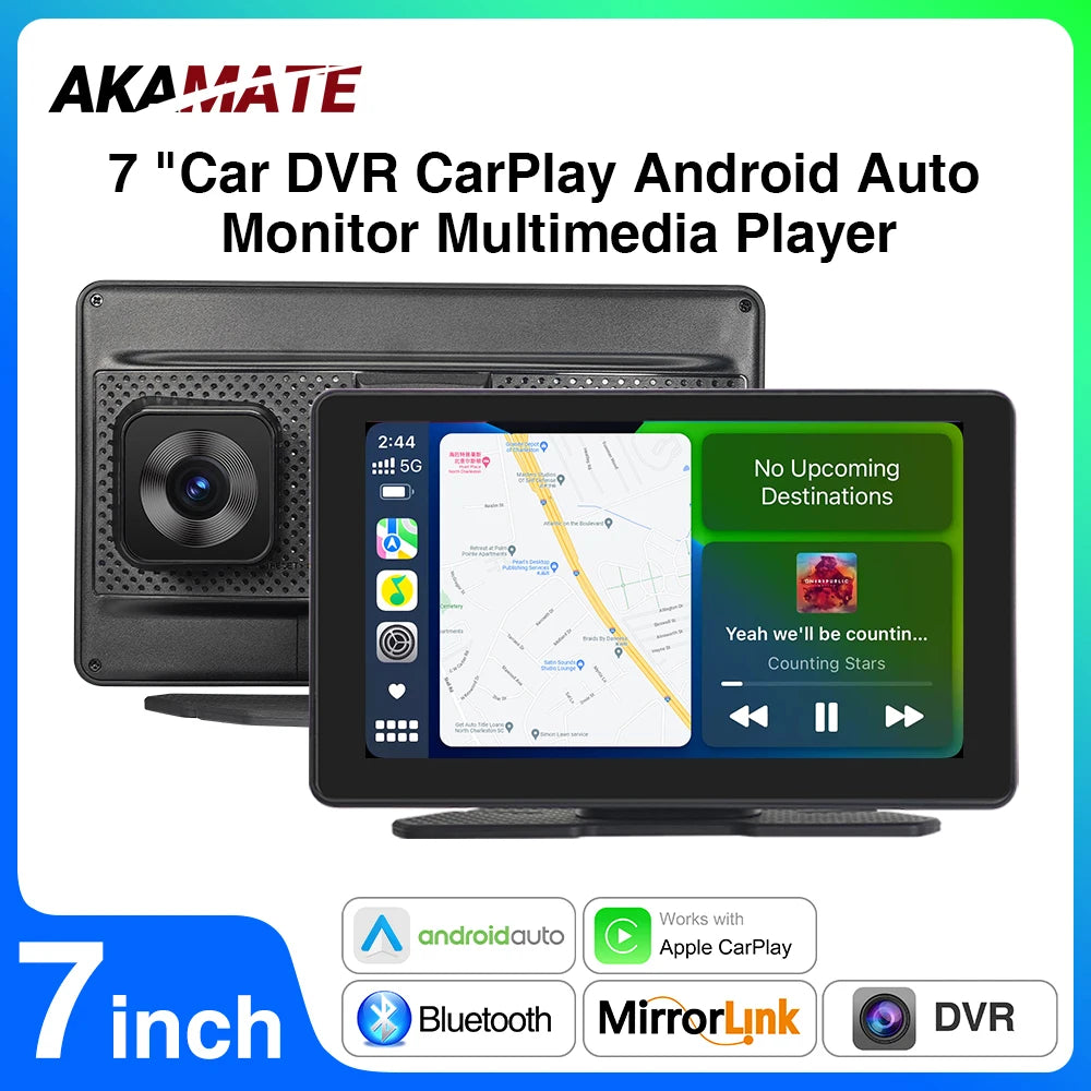 4K Dashcam 7inch Screen Driving Recorder &ndash; Wireless CarPlay