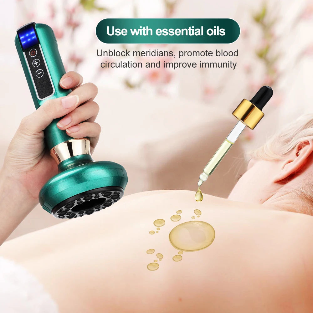 6/12 Gear Electric Cupping Massager - Anti Cellulite &amp; Body Slimming Device with Heat Therapy