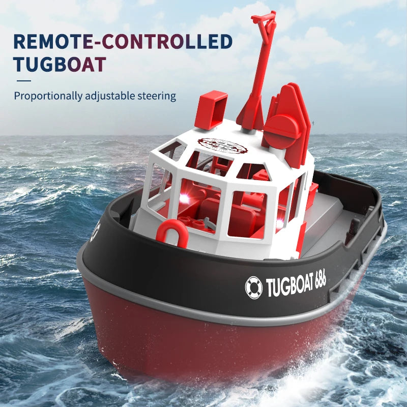 686 RC Boat 1 to 72 Scale Dual Motor Tugboat - High Torque
