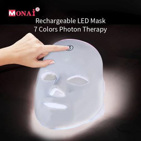 Rechargeable 7 Colors LED Mask &ndash; One Touch Skin Tightening