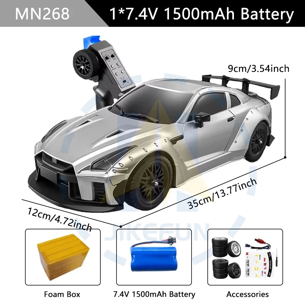 MN268 RC Drift Car &ndash; High Speed Off Road Performance Silver Foam Box