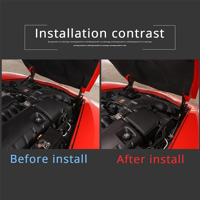 Asta idraulica cofano Corvette C6 2005 2013 Acciaio al carbonio 2 pezzi