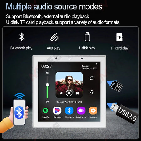 SUMWEE 4-Inch Android 11 Wall Amplifier with Bluetooth and Ceiling Speakers System