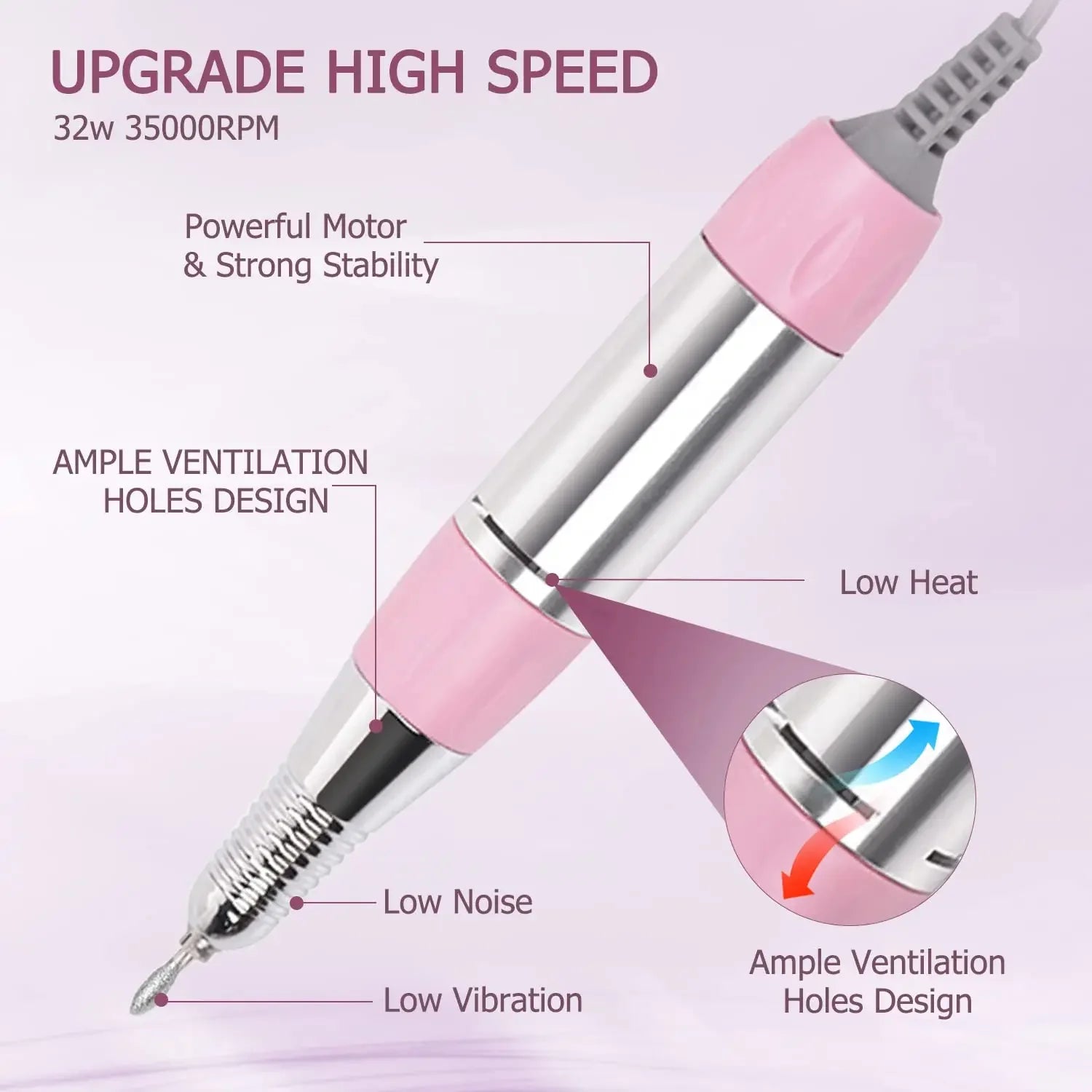 ALC840 Nail Polish Drill - Foot Pedal Speed Control