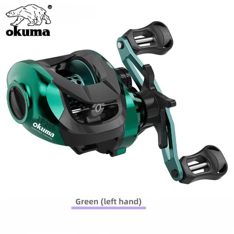 Okuma High-Speed Baitcast Reel 7.2:1 - Ultra Lightweight &amp; Durable Green left hand