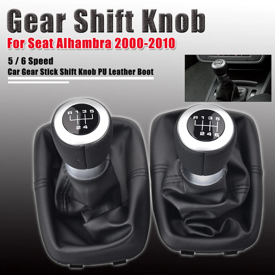 Pomello del cambio manuale con pelle PU e ABS per Seat Alhambra