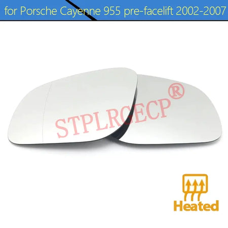 Driver Passenger Rearview Side Mirror Lens Door Wing Mirrors Glass with Heating for Porsche Cayenne 955 Pre-facelift 2002-2007 by InterCyprus Trading Ltd
