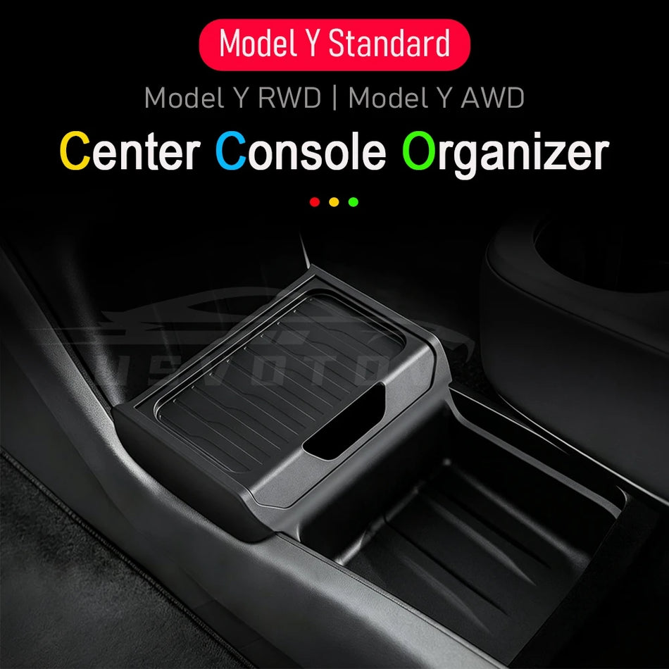 TPE Center Console Organizer Tray for Tesla Model Y RWD AWD 2025 2026