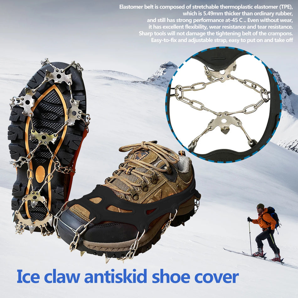 Mojoyce Ice Traction Spikes Crampons 19 Teeth For Shoes