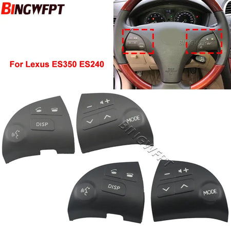 Steering Wheel Volume Control Multifunctional Button Switch Cover 84250-33190 Black Gray For Lexus ES350 2006-2012 by InterCyprus Trading Ltd