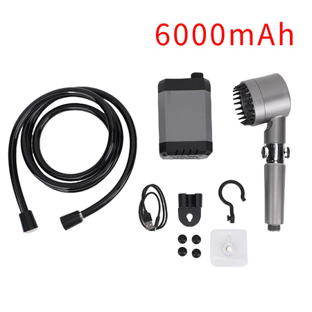 6000mAh Outdoor Shower &ndash; USB Rechargeable with Display 6000mAh