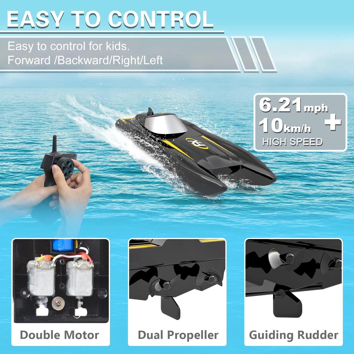 High-Speed 2.4G Remote Control Racing Speedboat for Kids