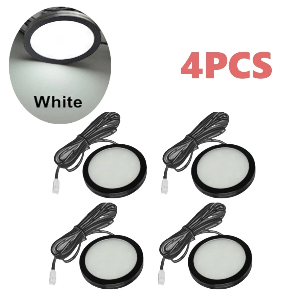 4PCS LED Spot Lights for Boats, Campers &amp; Trailers - 12V Interior Lighting 6400K-Black
