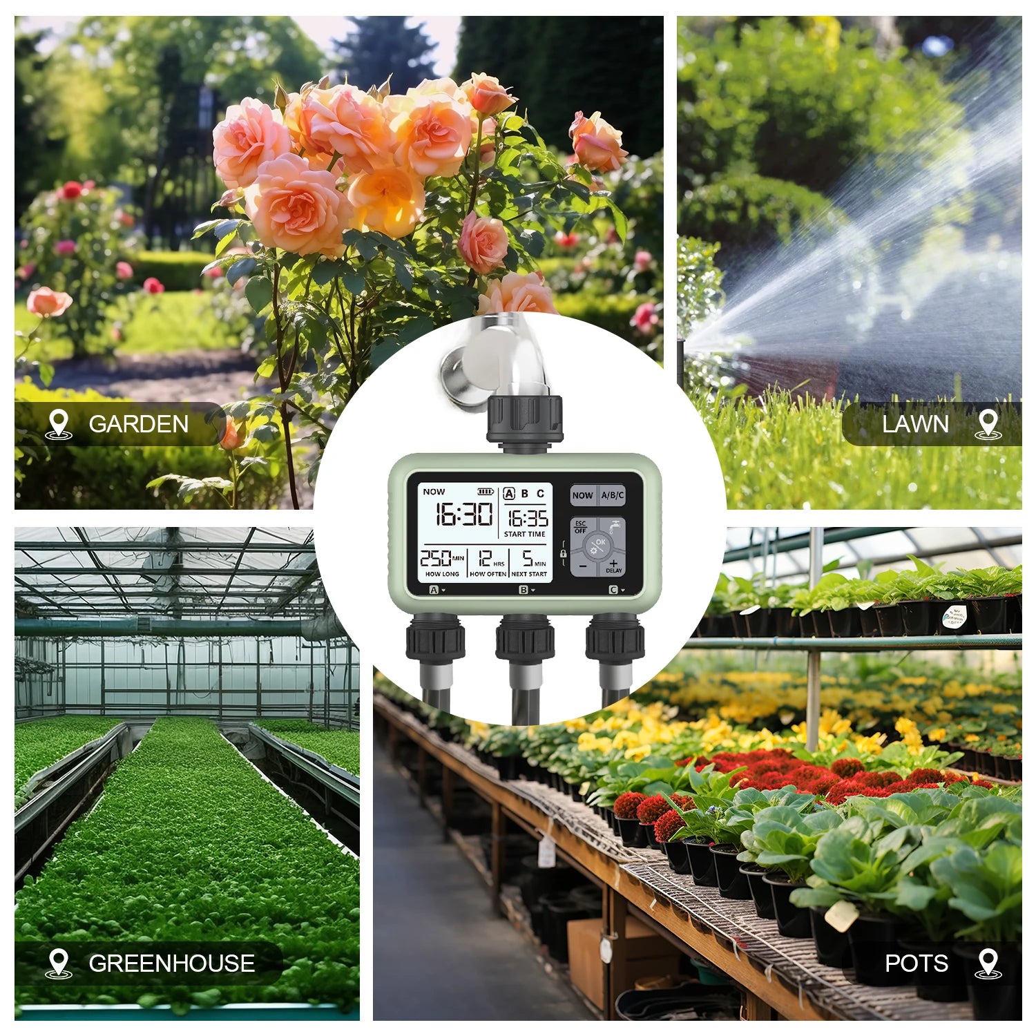 Eshico New Design 3-Zone Water Timer &ndash; Smart Drip Irrigation