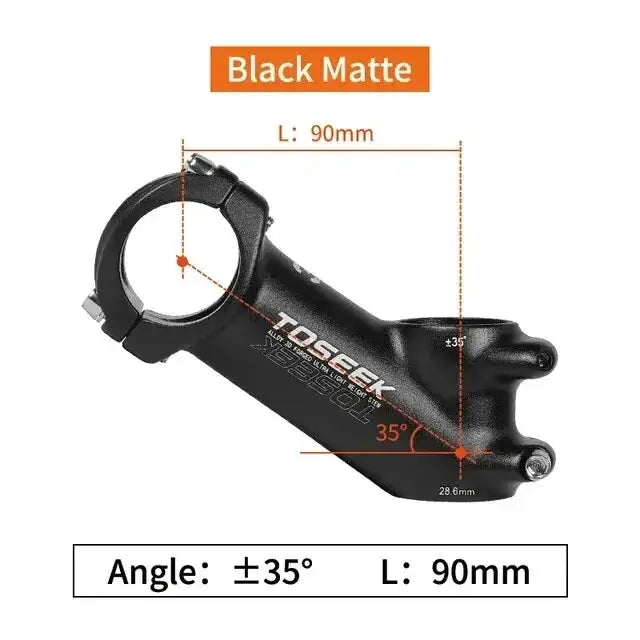 TOSEEK Bicycle Handlebar Stem 60/70/80/90/100mm MTB Stem 28.6mm 31.8mm Negative Power Mtb Lightweight Road Bike Table by InterCyprus Trading Ltd
