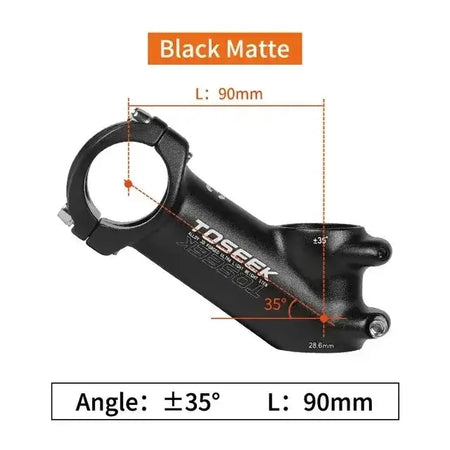 TOSEEK Bicycle Handlebar Stem 60/70/80/90/100mm MTB Stem 28.6mm 31.8mm Negative Power Mtb Lightweight Road Bike Table by InterCyprus Trading Ltd