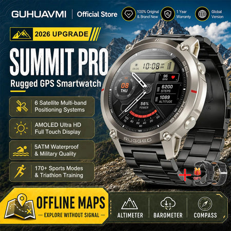 2026 Military Satellite Offline Map GPS Smart Watch Men 1.43''AMOLED Bluetooth Call Compass 5ATM Waterproof 170+Sport Smartwatch by InterCyprus Trading Ltd