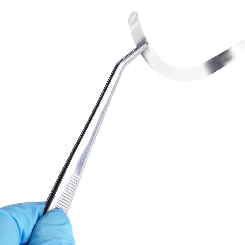 3Pcs Dental Tweezers Steel Serrated Curved &ndash; Easy Grip