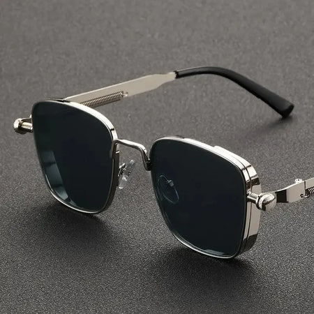 Men Driving Steampunk Square Sunglasses &ndash; UV400 Metal Frame