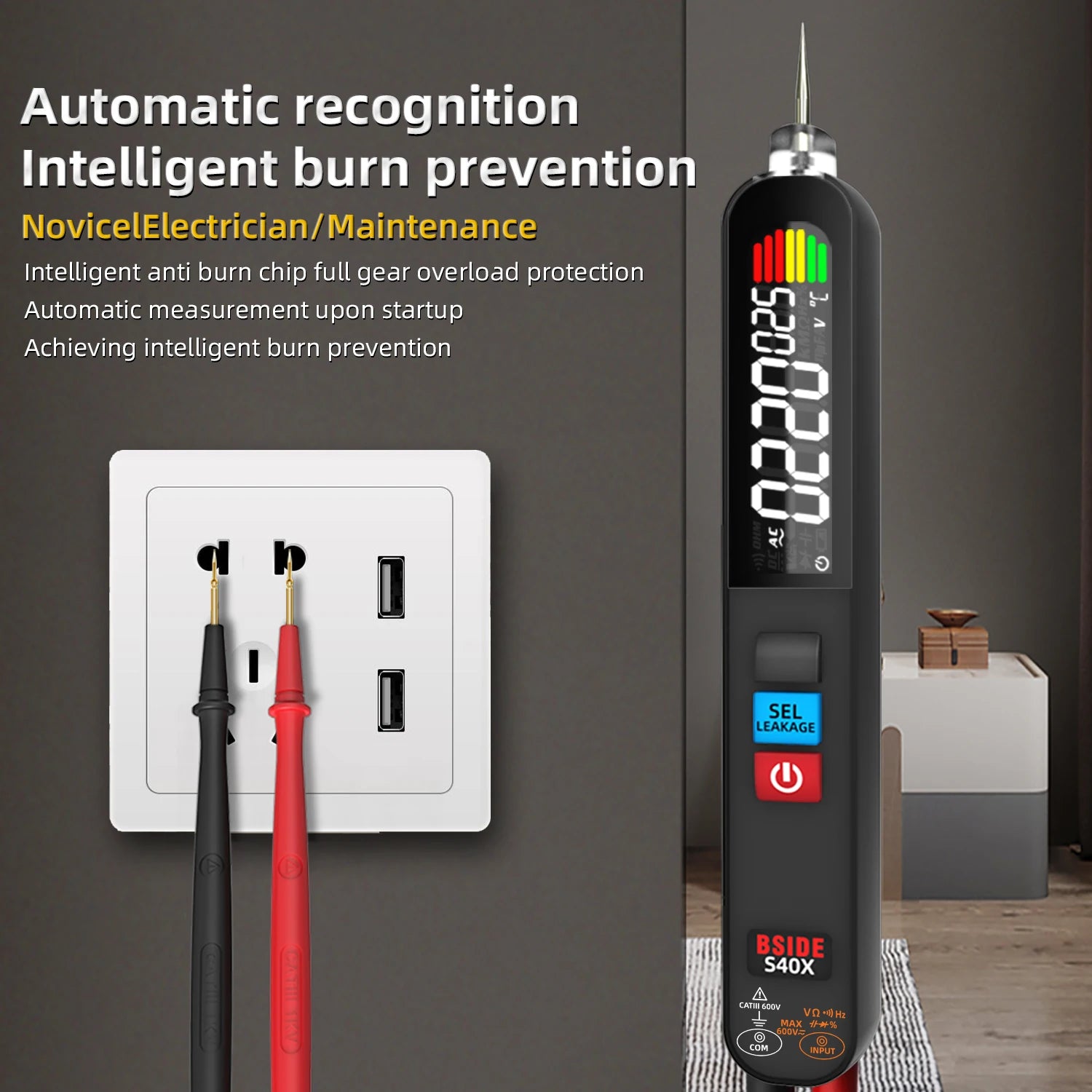 BSIDE S40X Pen Shape Multimeter - Digital Voltage Tester