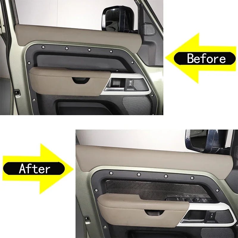 Bracciolo Interno Porta Anteriore in Fibra di Carbonio Morbida Defender 90