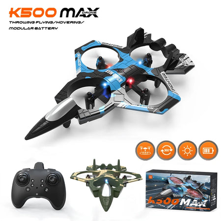 K500 MAX RC Plane Fighter 2.4G - 360 Degree Flips LED