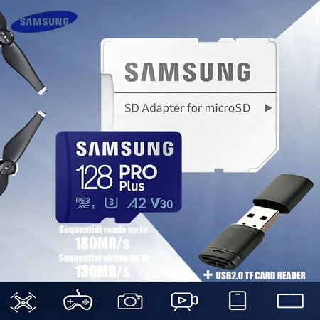 SAMSUNG EVO Plus Memory Card &ndash; High Speed Performance for All Devices 128GB U3 R180MBs-Set