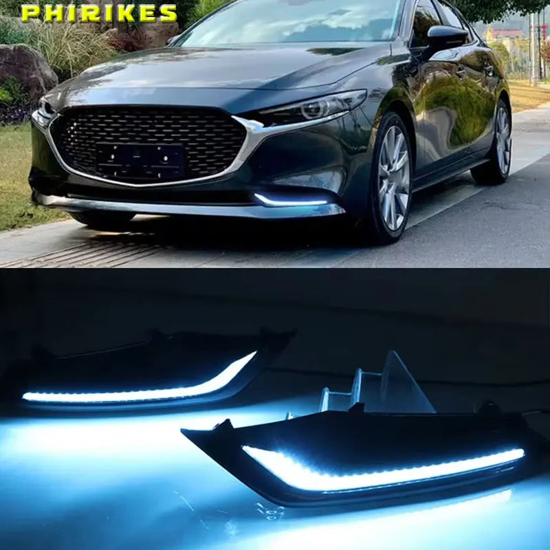 2Szt Mazda 3 DRL 2019 2020 LED Światło Dziennie Żółte Kierunkowskaz