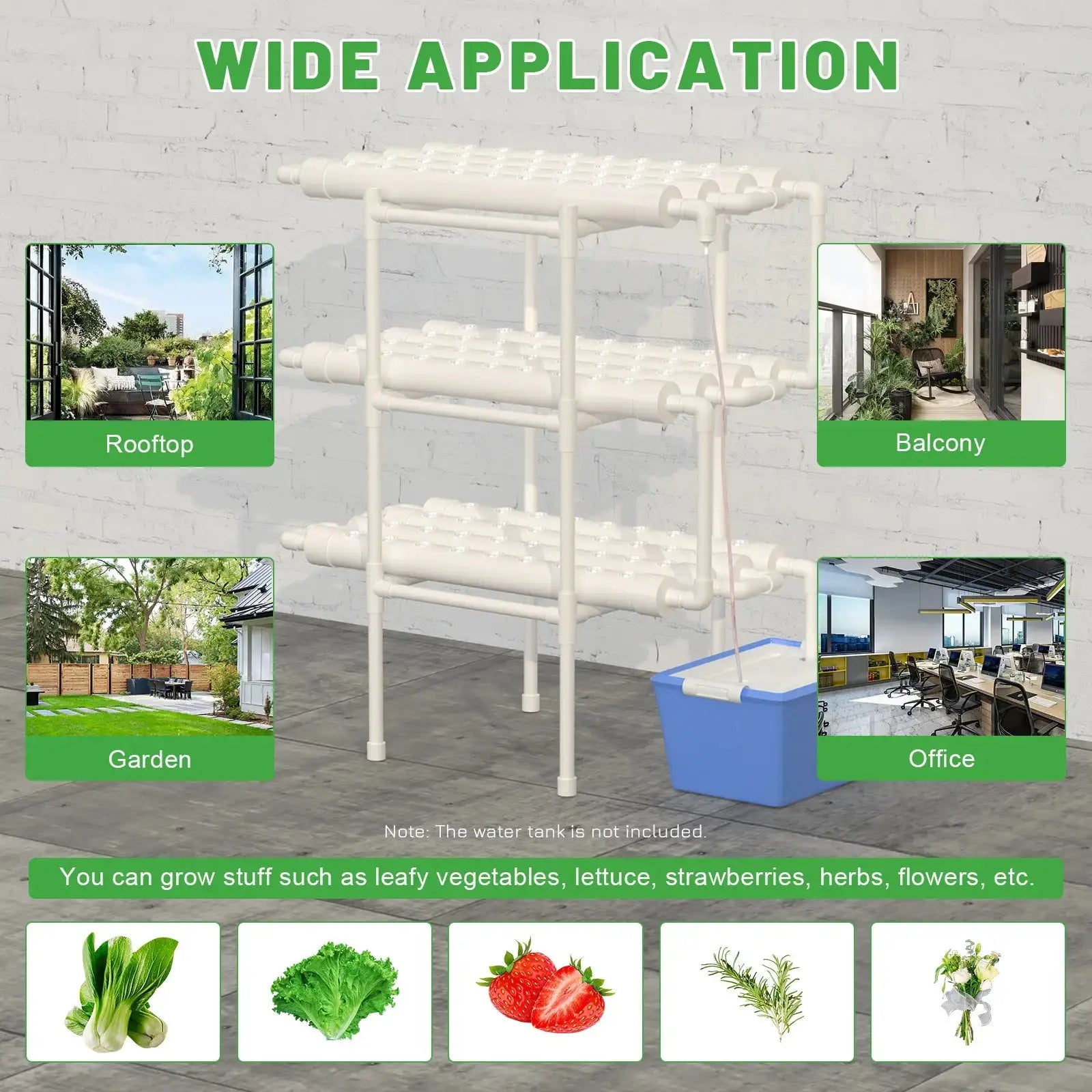 Hydroponic Grow Kit 108 Plant Sites &ndash; Vertical NFT System