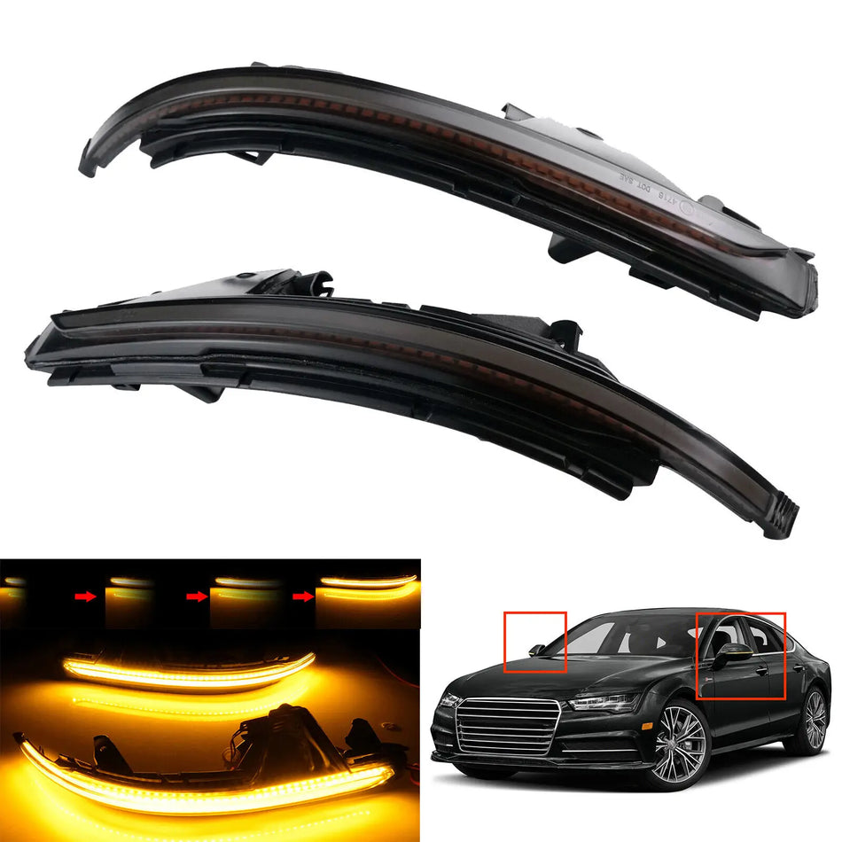 LED indikátor svetla bočného zrkadla pre Audi A7 RS7 4G L/R čierny objektív