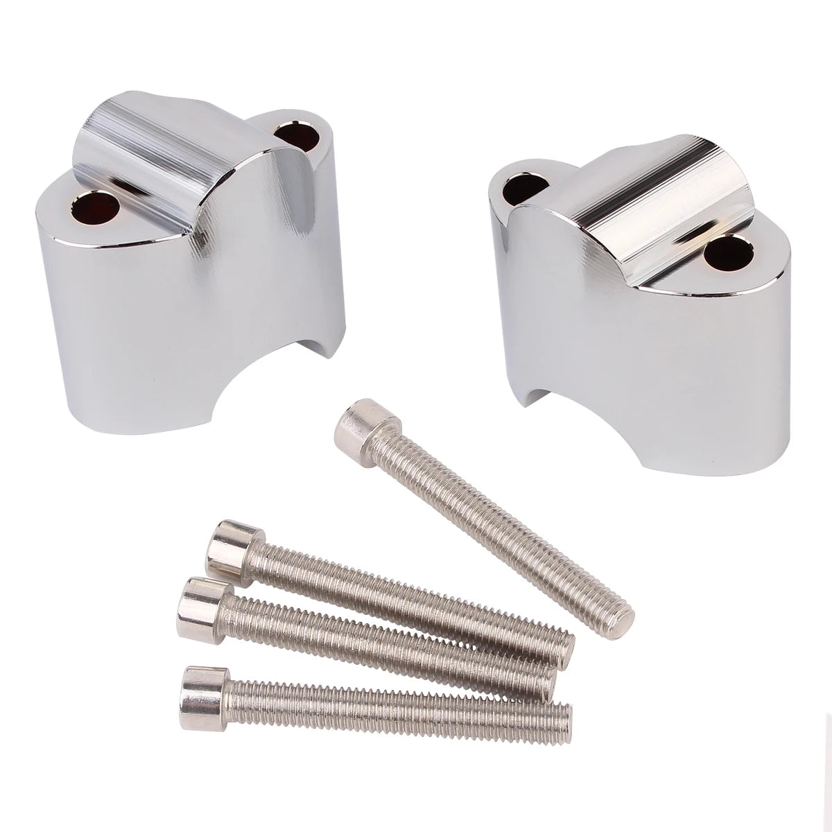 Motorcycle Handlebar Riser Extension Block &ndash; Superior Strength CNC Aluminum Design Chrome
