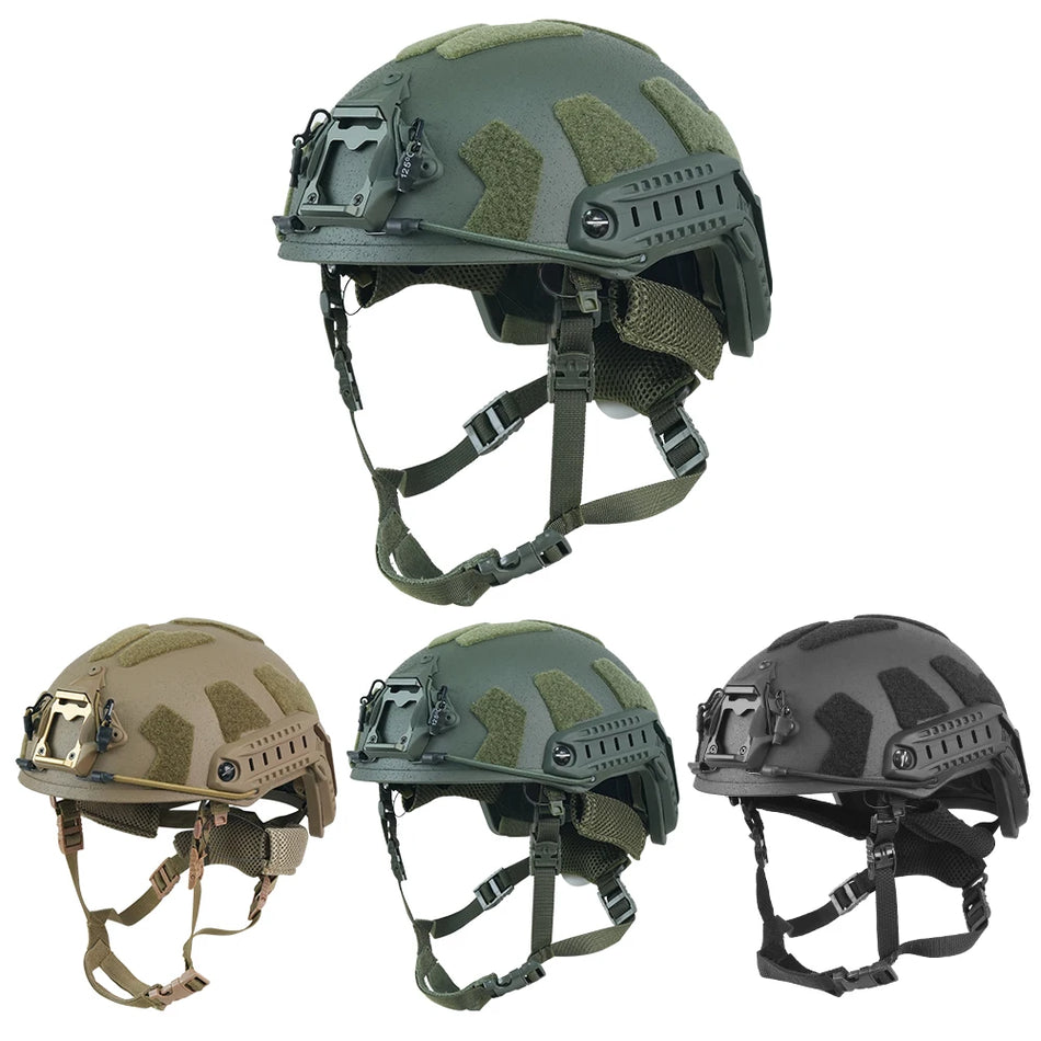 Casco Tattico Fast In Fibra Di Vetro Con Sistema Di Sospensione Wendy Per Airsoft Paintball E Addestramento