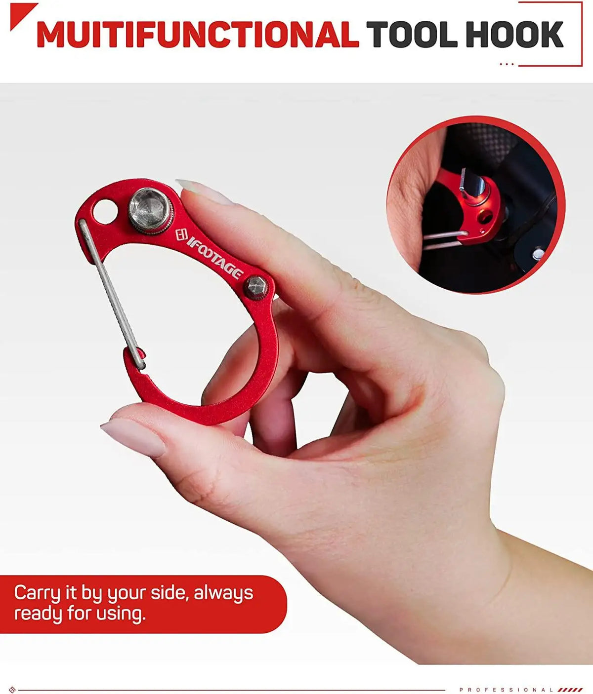 IFOOTAGE Tool Hook Red &ndash; Multifunctional 3-in-1 Camera Tool