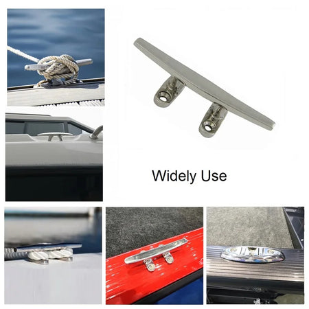 2-Piece 316 Stainless Steel Boat Cleats &ndash; Mirror Polish